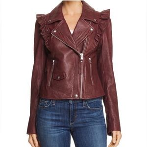 Paige Annika Moto Jacket Dark Red